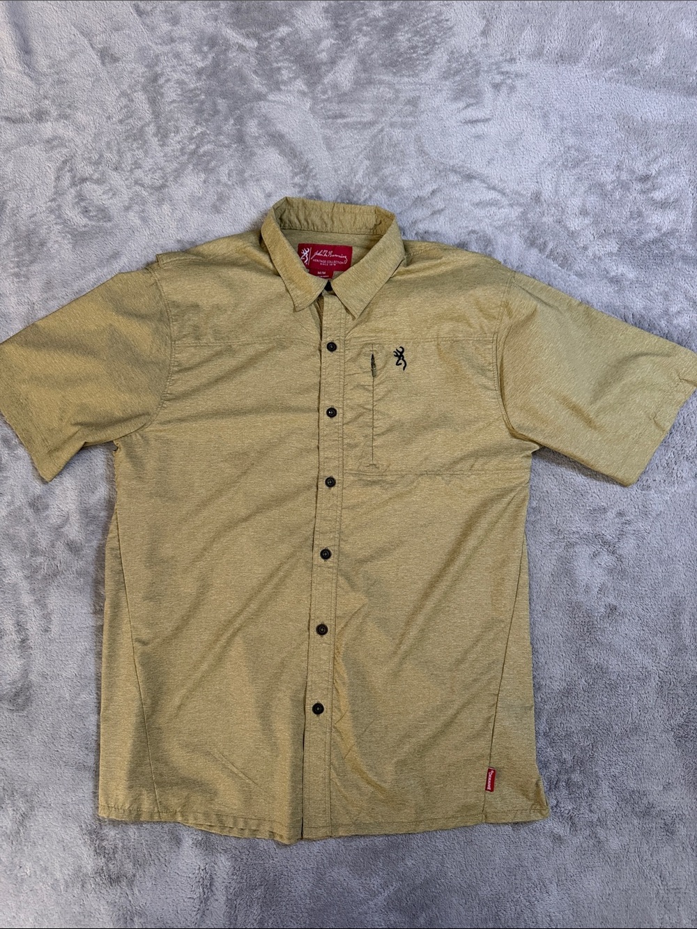 Browning Short-Sleeve Button-Down Shirt in Wheat Green